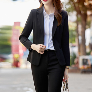 春秋黑色外套西服高级感商务西装休闲职业套装女工作服正装外套女