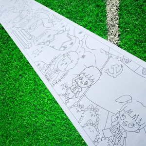 定制百米画卷儿童涂鸦画布节日学校大型户外活动带图线稿填色长卷