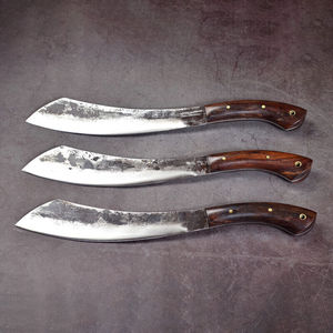 子木雅居手工帕兰柴刀弯刀日式锻打定制皮鞘野营户外劈柴开路排障