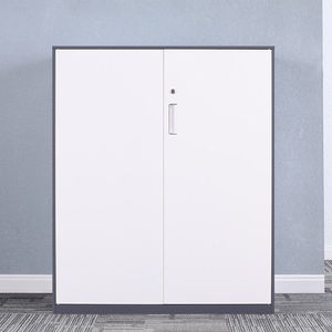 盛恩美文件柜矮柜薄边铁皮柜加厚办公柜低柜财务档案柜灰白1090铁