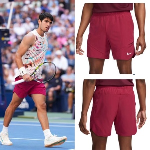 正品NIKE耐克23阿尔卡拉斯美网男子网球服t恤 半拉链上衣网球短裤