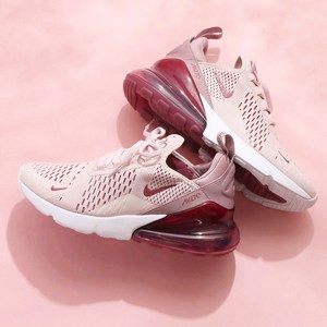 耐克明星款女鞋nike air max 270藕粉色气垫缓震透气跑鞋