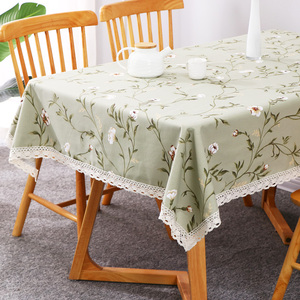 餐桌布茶几布棉麻防水防油高级感美式碎花布方桌布长方形台布盖巾