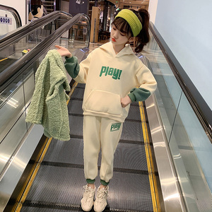 一米二三四五年六年级十岁小学生女装小孩冬天衣服女孩子加绒套装