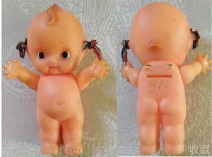 老胶皮玩具 怀旧 日本昭和 软胶 丘比娃娃 星星手 存钱罐 15厘米.