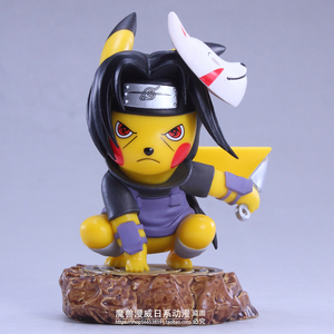 火影忍者gk雕像皮卡丘cos宇智波鼬暗部q版手办模型汽车摆件公仔
