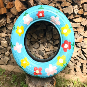 轮胎涂鸦漆彩绘漆废旧轮胎彩绘水泥花盆彩绘木材涂刷铁艺翻新绘画