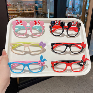 儿童眼镜框无镜片男女童卡通彩色眼镜框拍照装饰凹造型时尚眼镜架