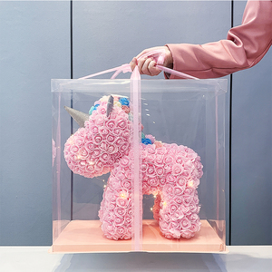 网红独角兽永生花玫瑰礼盒少女心生日礼物摆件七夕情人节送女朋友