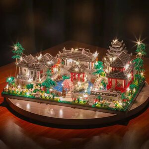 乐高积木苏州园林梦庭院moc中国风古建筑女孩子女生系列拼装玩具