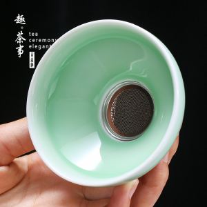 青瓷茶漏茶滤不锈钢滤网陶瓷过滤网茶隔茶具配件泡茶滤茶器滤茶网