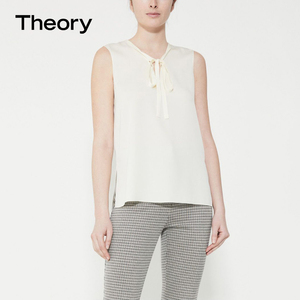 theory  2021秋季新品女装 桑蚕丝混纺系带衬衫 l0702516