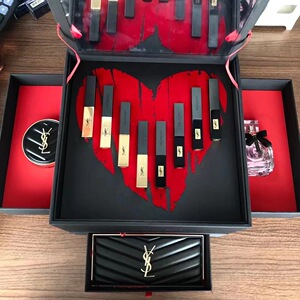 ysl圣罗兰限量款情人节彩妆礼物套盒小黑条金条气垫眼影香水礼盒
