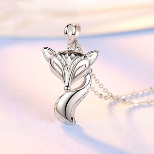 狐狸铂金吊坠女