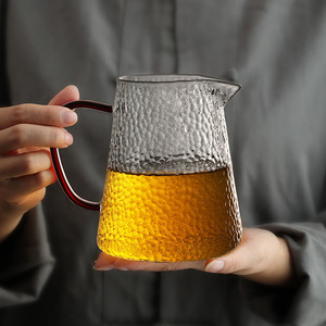 玻璃公道杯高档大号泡茶加厚耐热锤纹公杯功夫茶具配件茶海分茶器