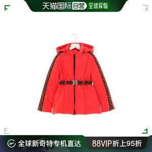 香港直邮FENDI 女童红色连帽尼龙双面羽绒夹克 JFA144-AG2H-F0GGG