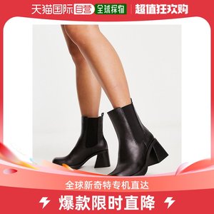 香港直邮潮奢 Topshop 女士 bay 宽版方头高跟短靴(黑色)
