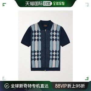 香港直邮潮奢 BEAMS PLUS 男士 苎麻棉混纺提花拉链针织开衫 3802