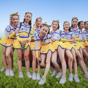 足球宝贝运动会啦啦队啦啦操演出服舞蹈表演服装女学生拉拉队服装