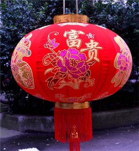 灯笼挂饰新年阳台过年用品植绒灯笼春节大红灯笼批发厂家直销元宵