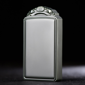 新疆和田玉塔青一细料平安无事玉牌吊坠男女款玉石青玉平安牌吊坠