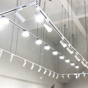 5伸缩长杆悬挂桥架吊杆轨道灯服装店led射灯3线导轨条