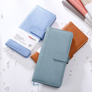 简约磁扣纯色pu面手账本日韩创意迷你笔记本文具日记本定做