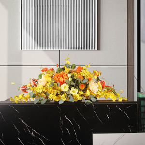 会议室桌面摆花仿真花大型长款桌花假花摆件办公室前台用花装饰花