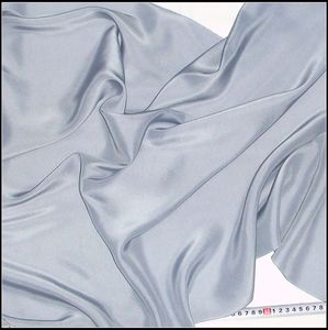 真丝(电力纺浅青灰色0.73米)丝绸桑蚕丝围巾面料服装布料纯色