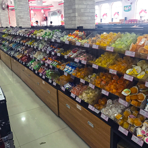 超市零食货架散装散称休闲饼干小卖部食品便利店双面挂钩展示柜子