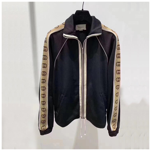 欧洲正品代购 gucci/古奇 20早春新款 3m反光logo条纹拉链夹克