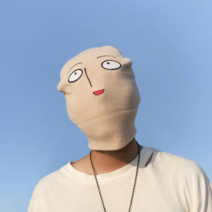 ins毛线针织帽子男女秋冬潮面罩搞怪表情沙雕恶搞生日礼物套头帽