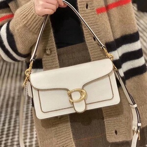 蔻驰coach酒神包tabby 26经典c扣单肩斜挎包精品店款时尚牛皮拼色