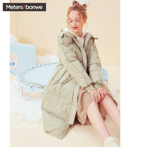 美特斯邦威美斯特邦威newear美邦羽绒服女装长款面包服外套冬美邦