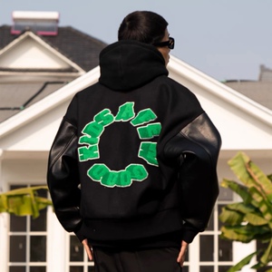 原厂正版 fff马思唯联名棒球服飞行夹克美式嘻哈潮黑色国潮外套男