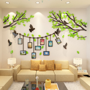 亚克力照片墙壁装饰创意大树相框背景墙贴3d立体沙发背景墙面贴纸