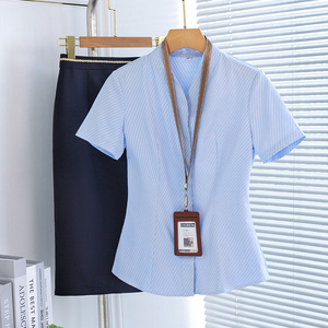短袖衬衫女夏季南航空姐职业套装衬衣艺考服装空乘面试制服工作服