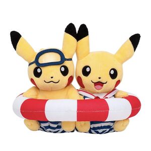 精灵宝可梦7月游泳圈皮卡丘毛绒公仔情侣玩偶礼物神奇宝贝日本