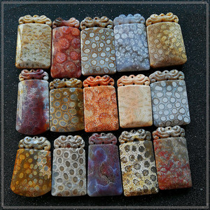 多款秒杀 天然珊瑚玉吊坠彩色玉化珊瑚玉无事牌牌子雕件吊坠挂坠