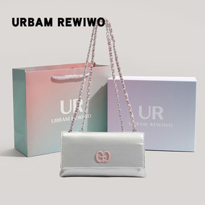 URBAM REWIWO官方正品2024欧美时尚休闲百搭单肩斜挎包链条小方包