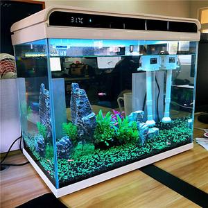 海洋彩石桌面水位户型门厅鱼缸水族箱大型超白玻璃 装饰新型水下