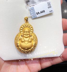 香港周大福黄金佛 佛公999足金佛吊坠 专柜正品全国联保有礼盒