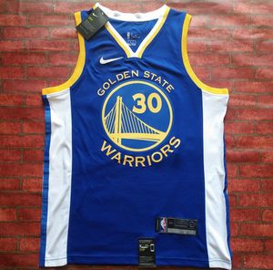 耐克nba篮球服 勇士队30号curry 库里球衣 正品客场蓝色热压