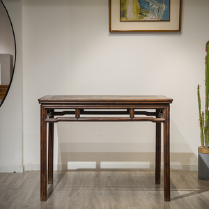 明代 黄花梨镶瘿木面瓜棱形画桌明式家具收藏拍卖海南黄花梨书桌