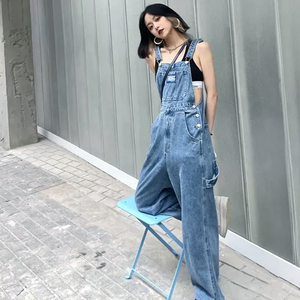 减龄背带裤百搭阔腿小个子