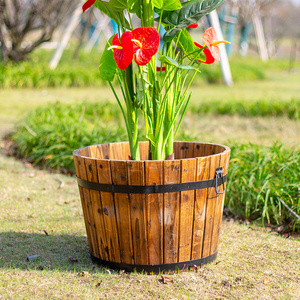 厂家直销防腐实木花圃特大号超大口径树苗果树种植种树花盆圆形桶