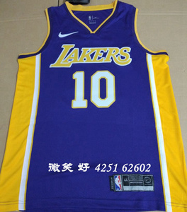 正品耐克nba湖人队10号 史蒂夫纳什球衣城市版篮球服定制客场紫色