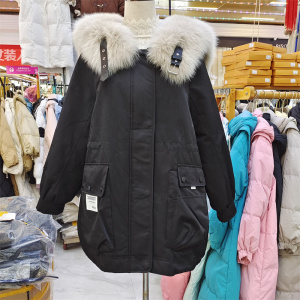 hotbuy皇冠22266#狐狸毛领90%白鸭绒羽绒服女新款设计感宽松外套