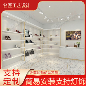 鞋店鞋架展示架专卖店铺商场童鞋包包带灯柜子定制落地式货架陈列