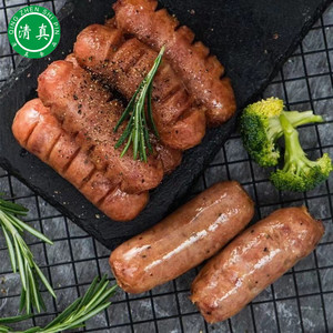 清真原味黑椒地道肠火山石烤肠纯肉肠即食黑胡椒鸡肉肠热狗肠早餐